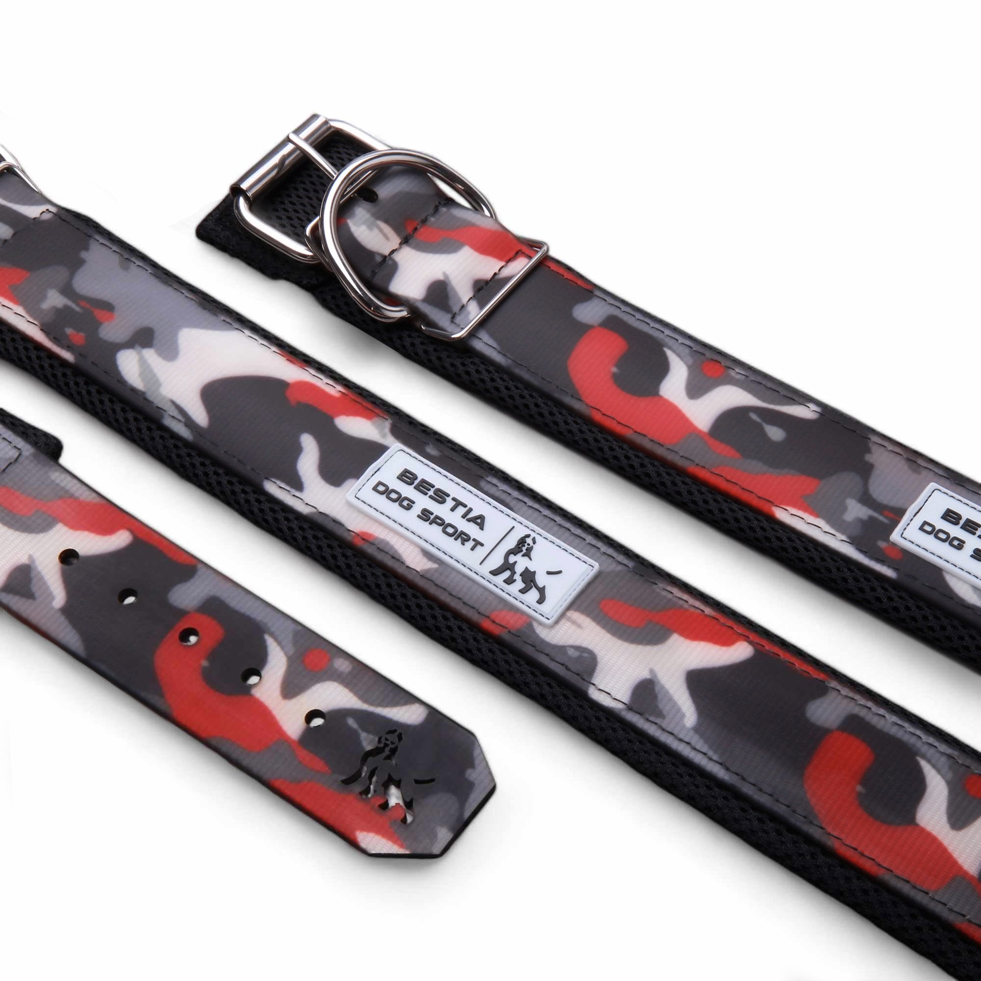 BESTIA DOG SPORT COLLAR ROJO CAMUFLAJE